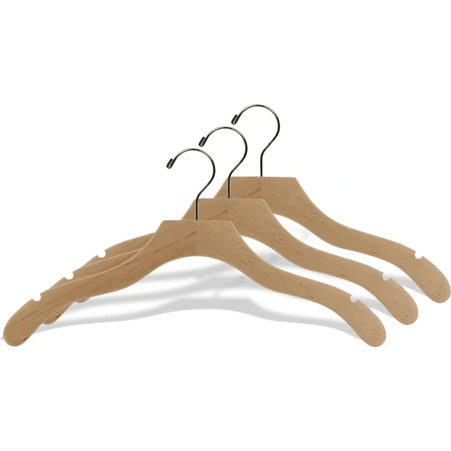 Order Natural Wood Suit Hanger With Chrome Hook - 17