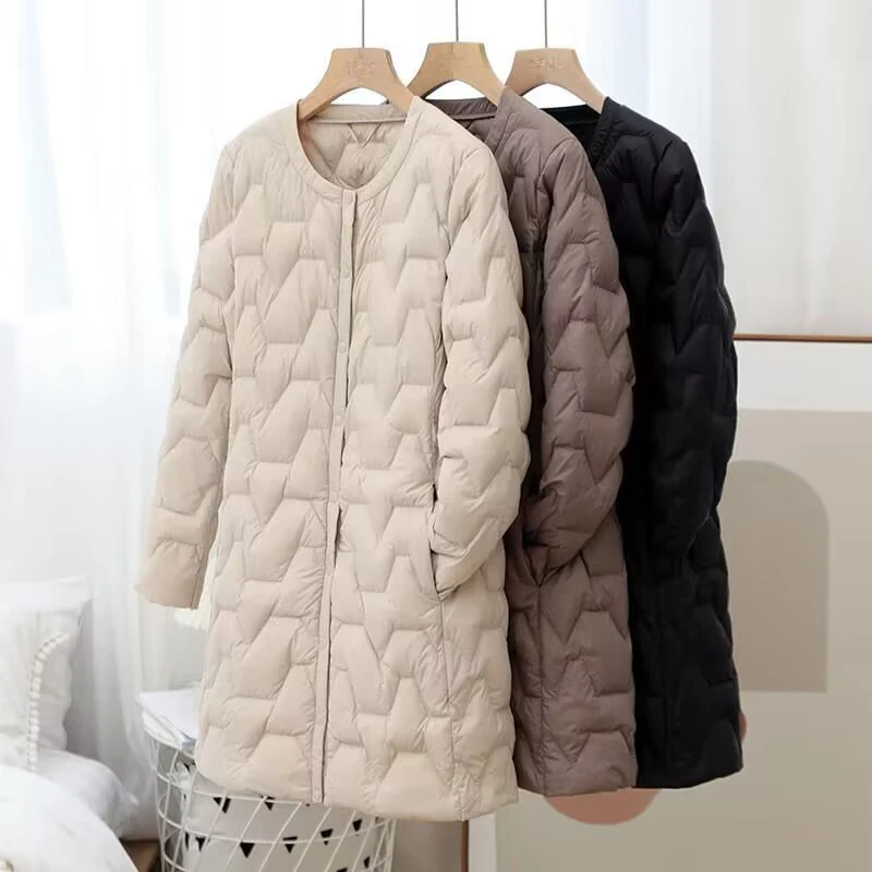 Women Winter Coats 2025 New Autumn Winter O-Neck Female Thin Duck Down Jackets Portable fashion Windproof Puffer Parkas 0-10℃