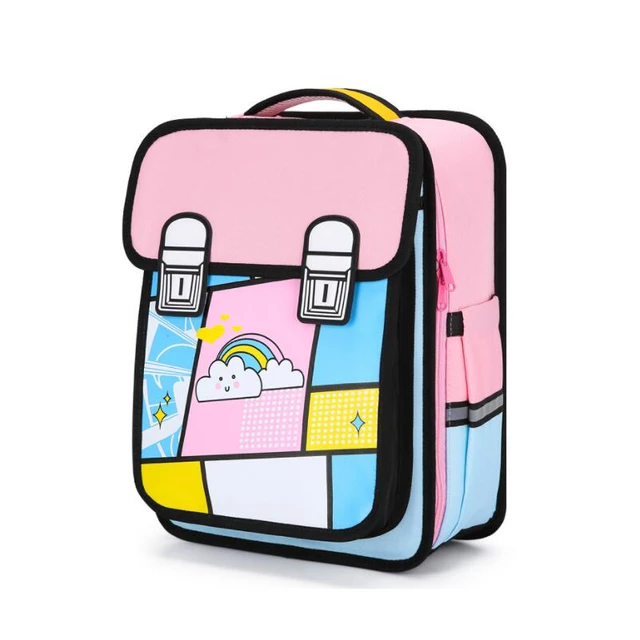 3D Backpack Jump Style 2D Jpg Drawing Backpack Cute Cartoon School Bag Comic Bookbag for Teenager Girls Boys Daypack Travel Rucksack Bag, Girl's, Size