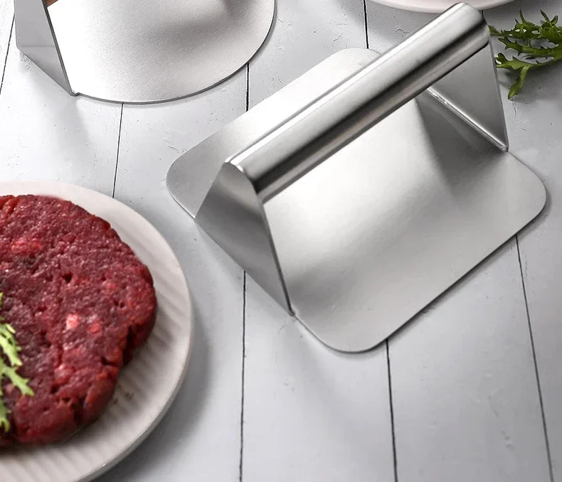 Description Picture 2 of itemStainless Steel Smash Burger Press Hamburger Patties Meat Masher Circular Meat Press Mold for Deli Meats Kitchen Accessories