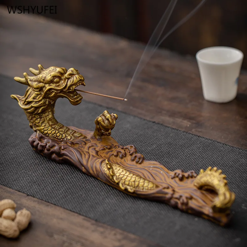 

Ceramic aromatherapy stove Chinese style Xianglong Fragrant Insert Home Zen Lying Incense Stove Sandalwood thread incense burner