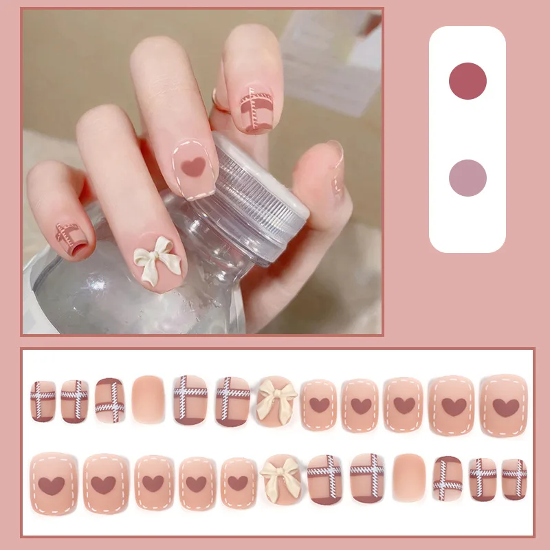 2023 Kawaii Short Wearable Fake Nail Patch Melody Cinnamoroll Kt Cat Girls  Fashion Anime Nails Stickers Sweet Ladies Full Cover - AliExpress