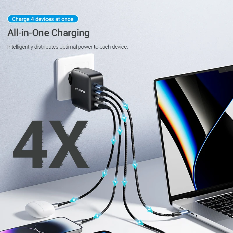 Vention GaN 140W , USB CŸ, PD3.1   , ƺ ,  15 º, 4.0 3.0 ޴ 