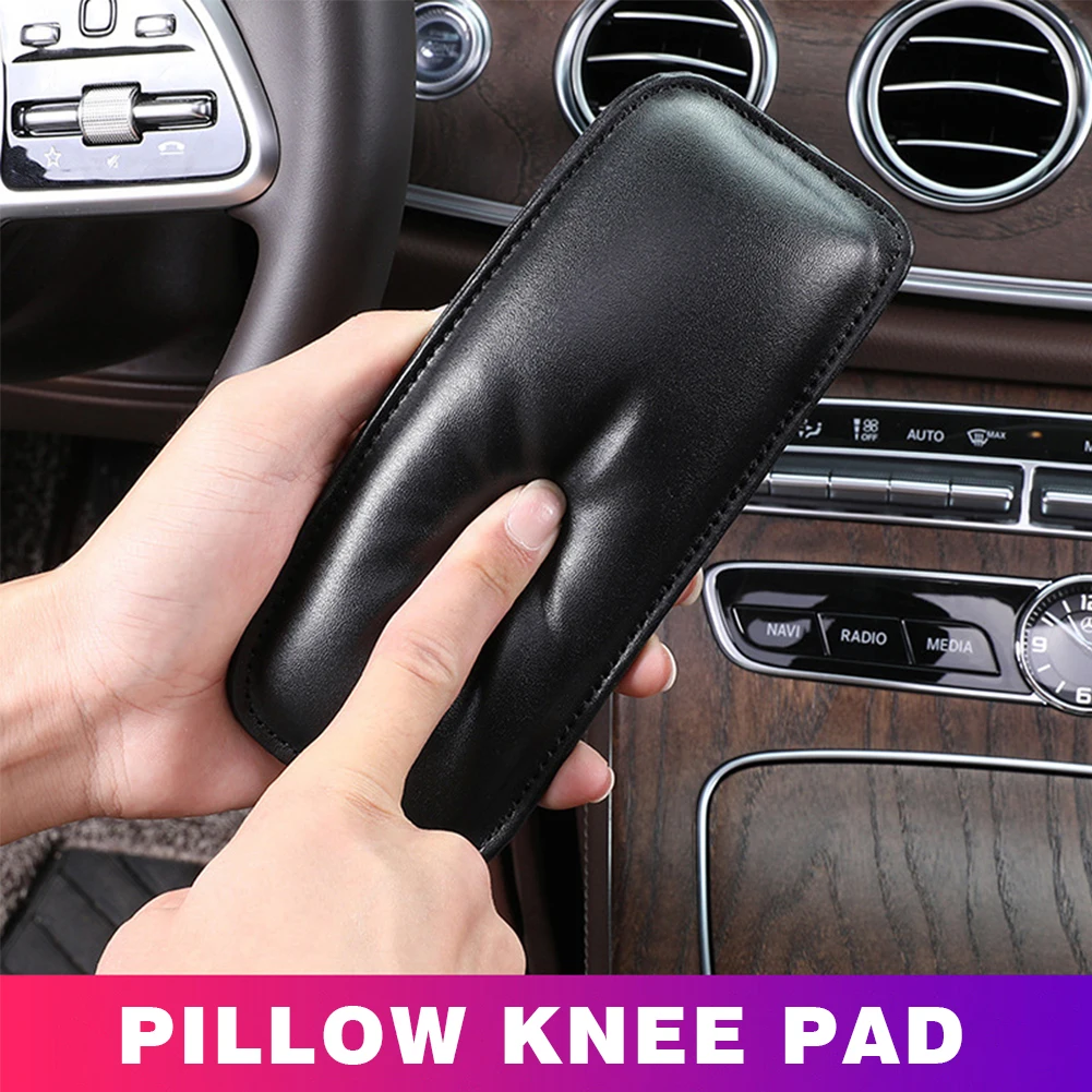 Knee Cushion Leather Knee Pad for Car Interior Pillow Comfortable Elastic Cushion Memory Foam Universal Thigh Support Accessories 18X8.2cm