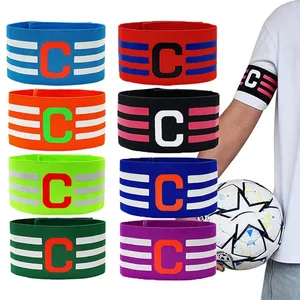 Captain Armband 2024 Leader Match Elastic Football Armband Team Grouping 31*6.5cm Sleeve Badge School Reward for Kid