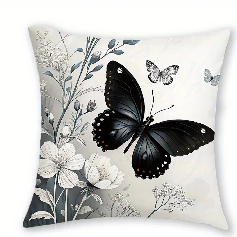 Decorative butterfly pillow cover for home styling