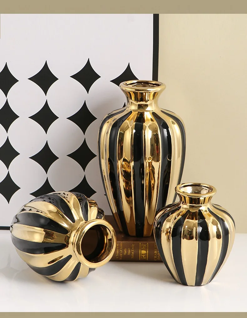 Creative living room vases, flower arrangements, ceramic jars, dining table decorations, handicrafts 3