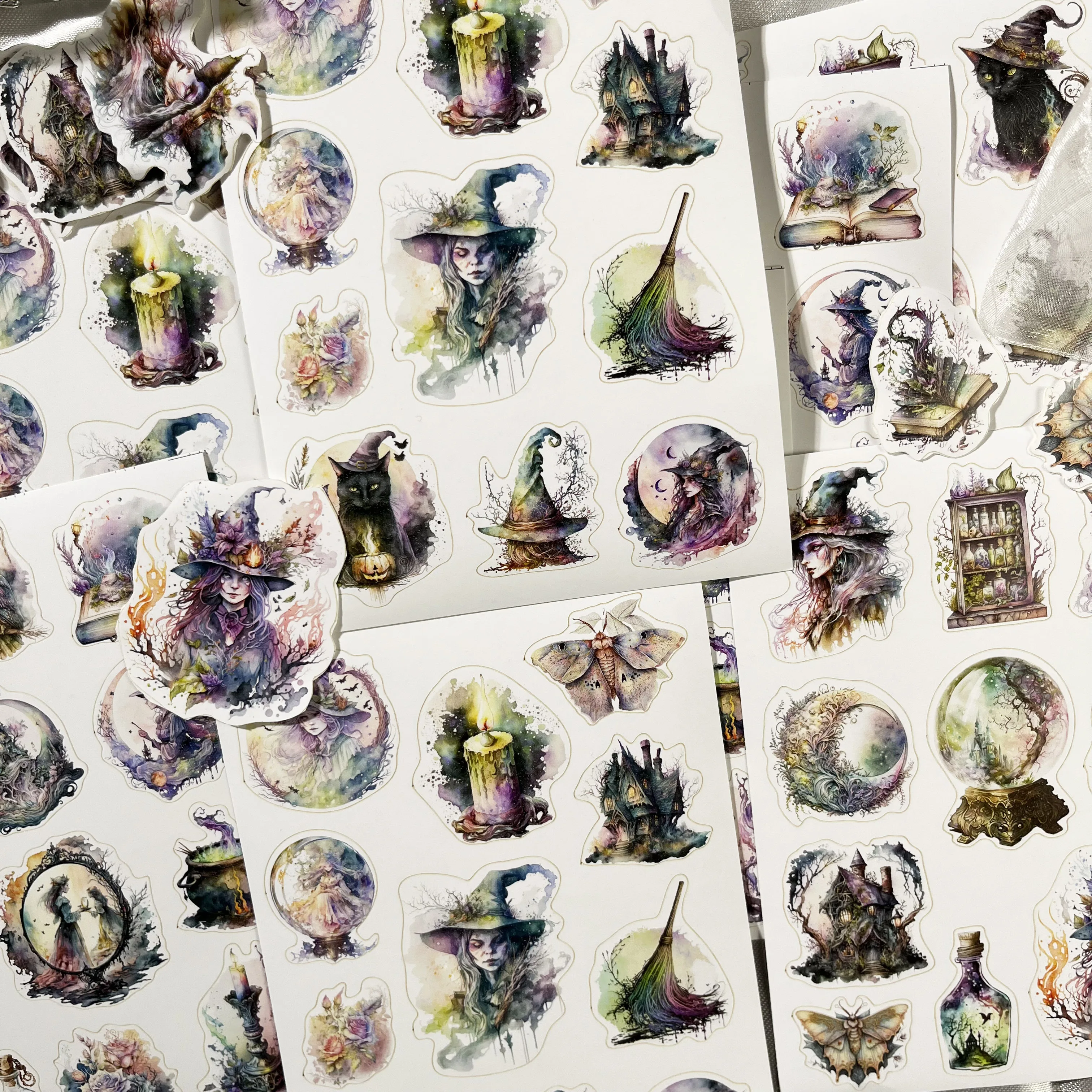 JAIIMAN 99pieces Vintage Magic Self-adhesive Stickers for DIY Crafts Scrapbooking Supplies Journals Water Bottle self adhesive stickers