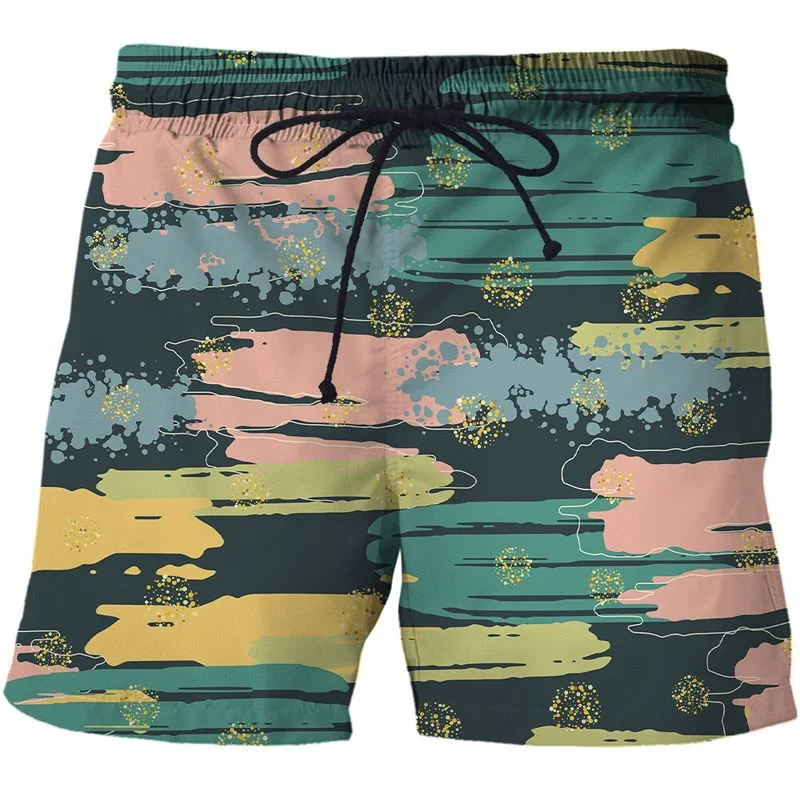 

Summer 3D Printed Graffiti Surf Board Shorts For Men Fashion Harajuku Quick Dry Beach Shorts Street Loose Short Pants Clothes