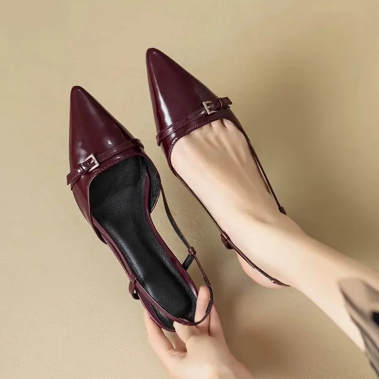 Pointed Toe Sexy Mid Heels Party Shoes Women Sandals Designer Summer Brand Pumps Slingback Casual Shoes Dress Slippers