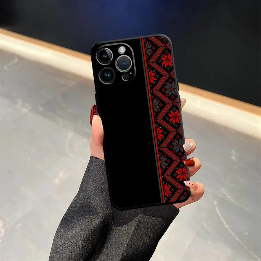 Black Soft Phone Cover with Retro Ethnic Totem Pattern