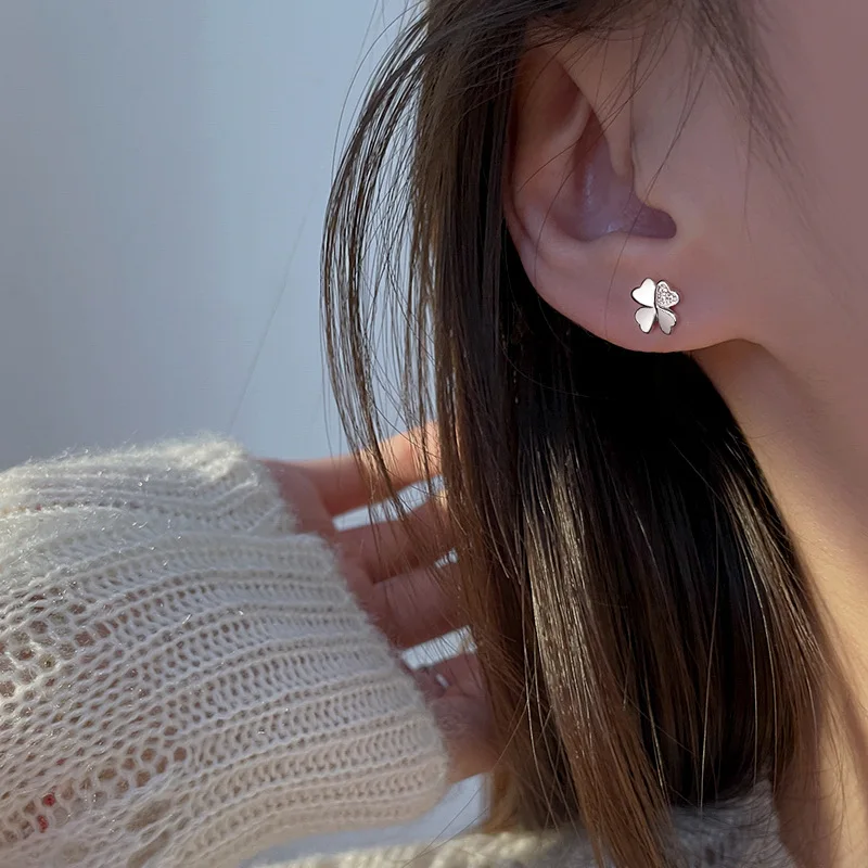 Orecchini A Triangolo In Argento S925 Per Donna - Gioielli Minimal In Stile Coreano - Piccoli E Geometrici - 2