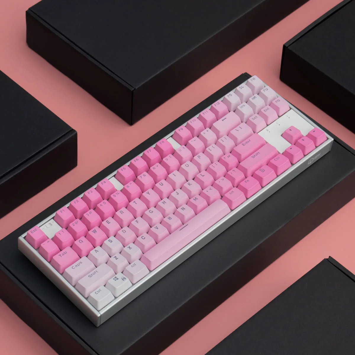 Chaves Duplo Tiro Pbt Keycaps Rosa Translúcido Perfil Oem Keycaps para Teclado Mecânico Personalizado Personalize Keycap 104 - Imagem 6