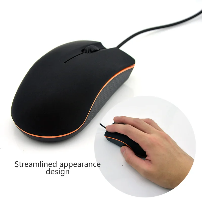 

RYRA 1200DPI 4 Keys Gamer Mouse Wired Mouse USB Mute PC Laptop Mini Gaming Mice Business Office 1 M Mouse Notebook USB Adapter