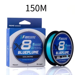 Premium Braided Fishing Line X8 Strands - Ultra Smooth Multifilament for Freshwater and Saltwater, 12lb - 40lb Capacity (Blue - 150m)