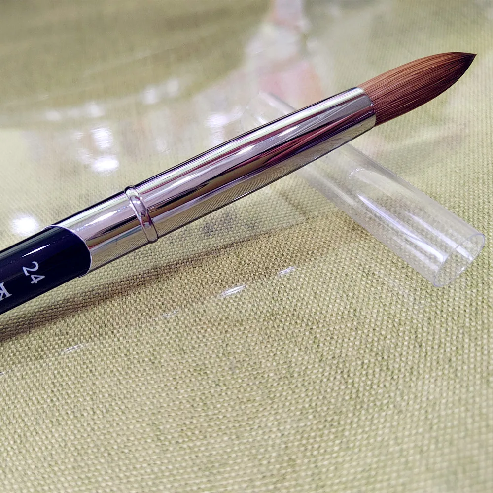 Acrylic Nail Art Brush Metal Handle UV Gel Builder Painting Flower Drawing 100% Kolinsky DIY Manicure Tools 10#12#14#16#18#20#24 3
