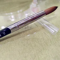 Black Metal Handle Kolinsky Sable Round 1PCS Nail Art Acrylic UV Gel Builder Painting Drawing Brushes Pens Cuticle Pusher Tool 1