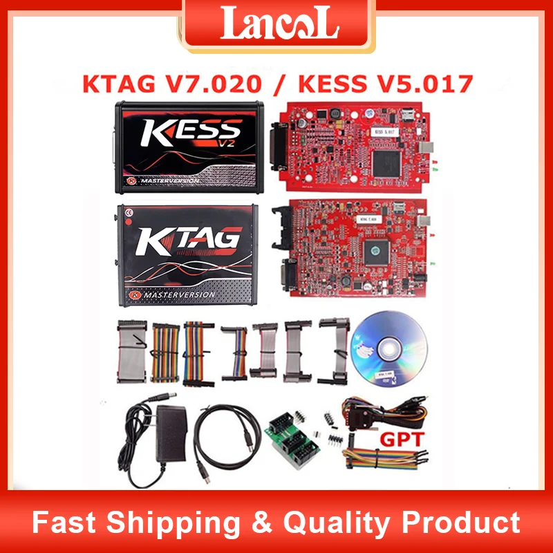Programmatore Ecu 2.80 Kess V5.017 Ktag V7.020 Eu Red K-Tag V7.020 4 Led 2.25 Sw Online Master K-Ess 5.017 Obd2
