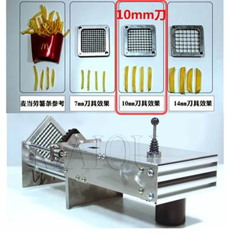 Electric potato cutter French Fries Cutter Potato Chip Carrot Cutter Slicer  Stainless Steel Vegetable Fruit Shredding Machine