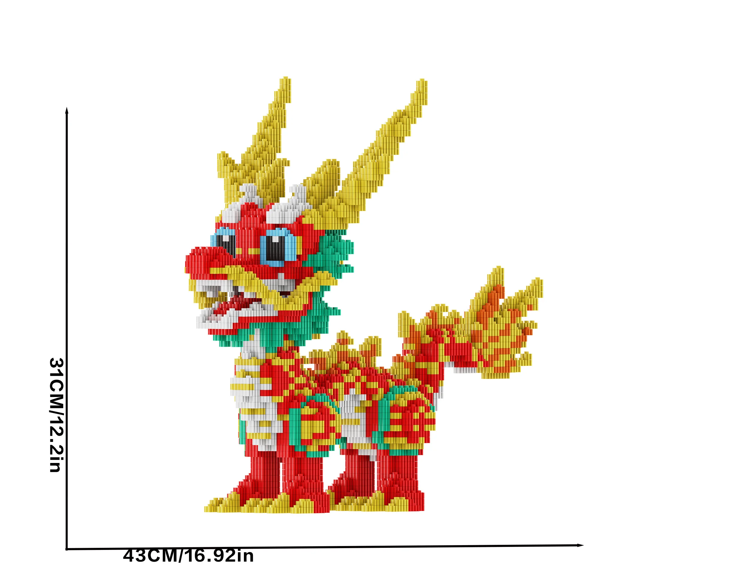 11267 Piece Auspicious Dragon Building Block Set - Educational 3D Puzzle, Suitable for Hands-On Learning, Perfect Holiday Gift 2