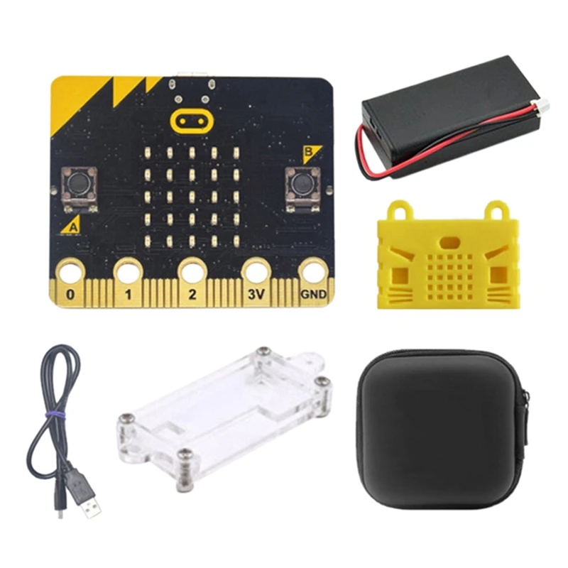 

BBC Microbit Go Start Kit Micro:Bit BBC DIY Projects Programmable Learning Development Board+Protective Case+Storage Bag