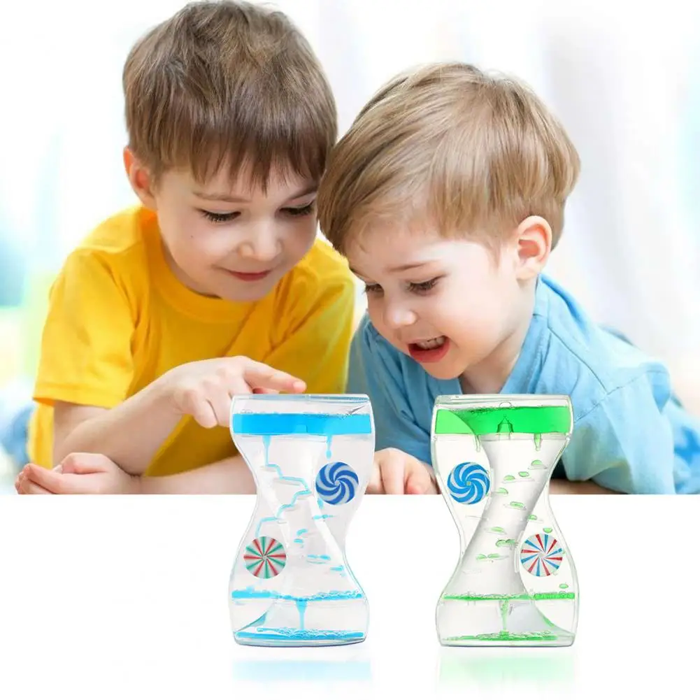 Liquid Motion Bubbler Timer Rotary Wheels Colorful Oil Dropping Hourglass Fidget Toy Home Office Desktop Decoration 3