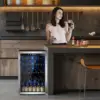 37 Bottle Freestanding Fridge with Stainless Steel Reversible Glass Door, 145 Can Beverage 5