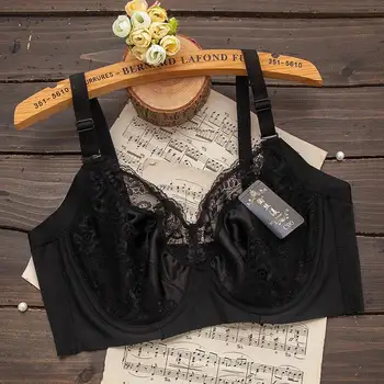Ltra-Thin Women Lace Underwear Non-Padded Unlined Lingerie Plus Size Bra Female Bra And Panty B C D E F 34 36 38 40 42 44 46