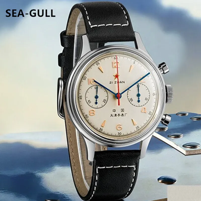 Seagull Original 1963 Pilot Chronograph Mechanical Stop Watch Men Top Brand Luxury Hand Wind Aviation Men's Watches часы мужские adidas originals handball spezial cordura мужские кроссовки черные gy7406 original