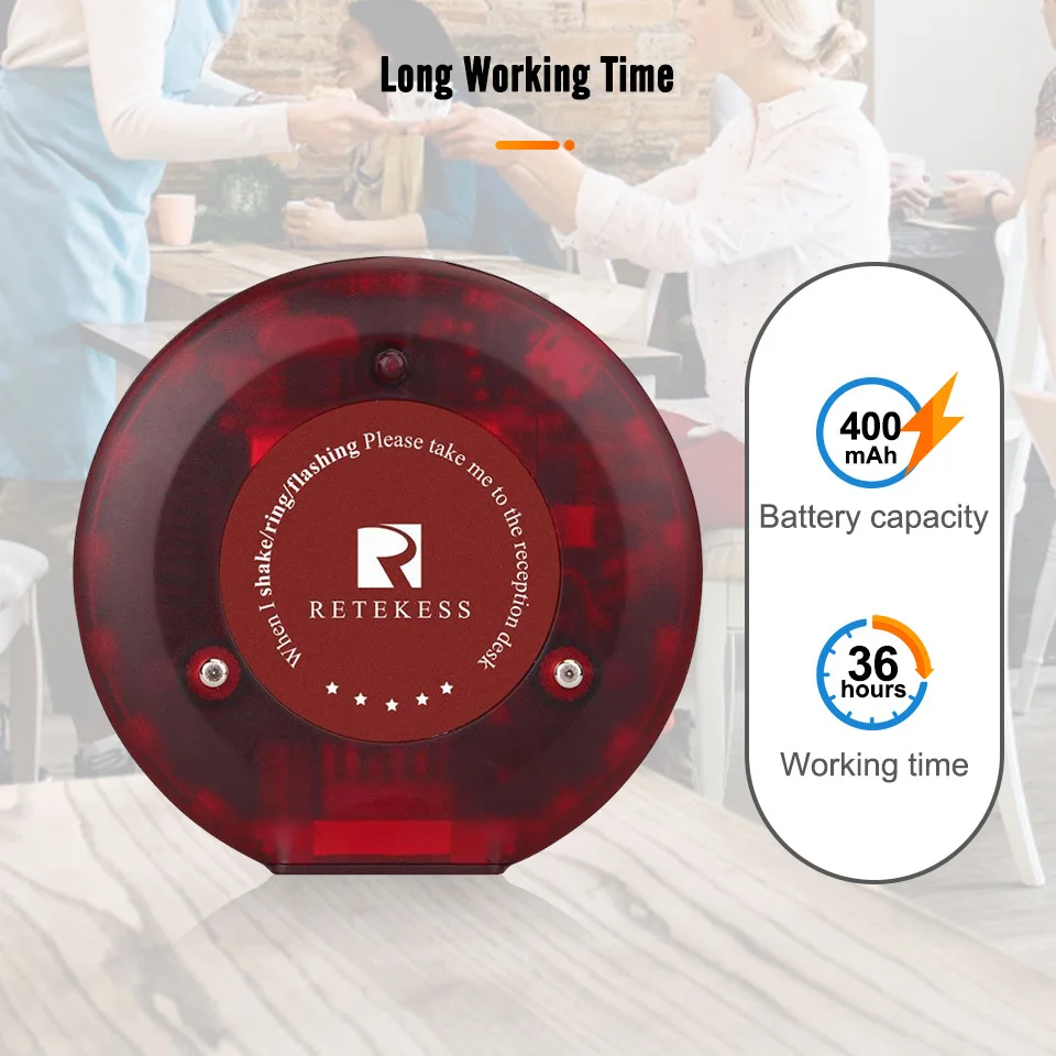 Retekess 10 Pcs Coaster Buzzer Beeper Receivers For T119 Restaurant Pager Wireless Calling System For Coffee Shop Bar Hotel