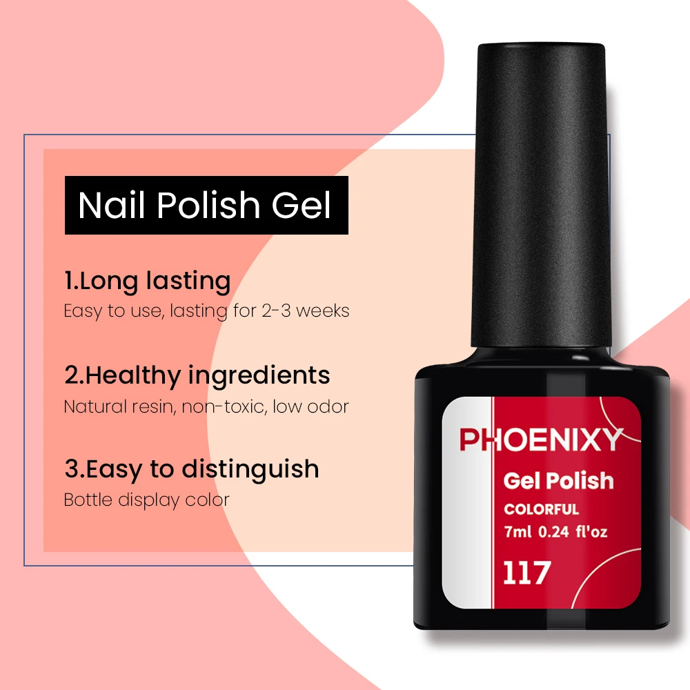 Complete Full Nail Gel Set  8ML Gel Nail Polish with Nail Lamp Semi Permanent UV Gel Varnish Top Base Coat Manicure Tools Set 5