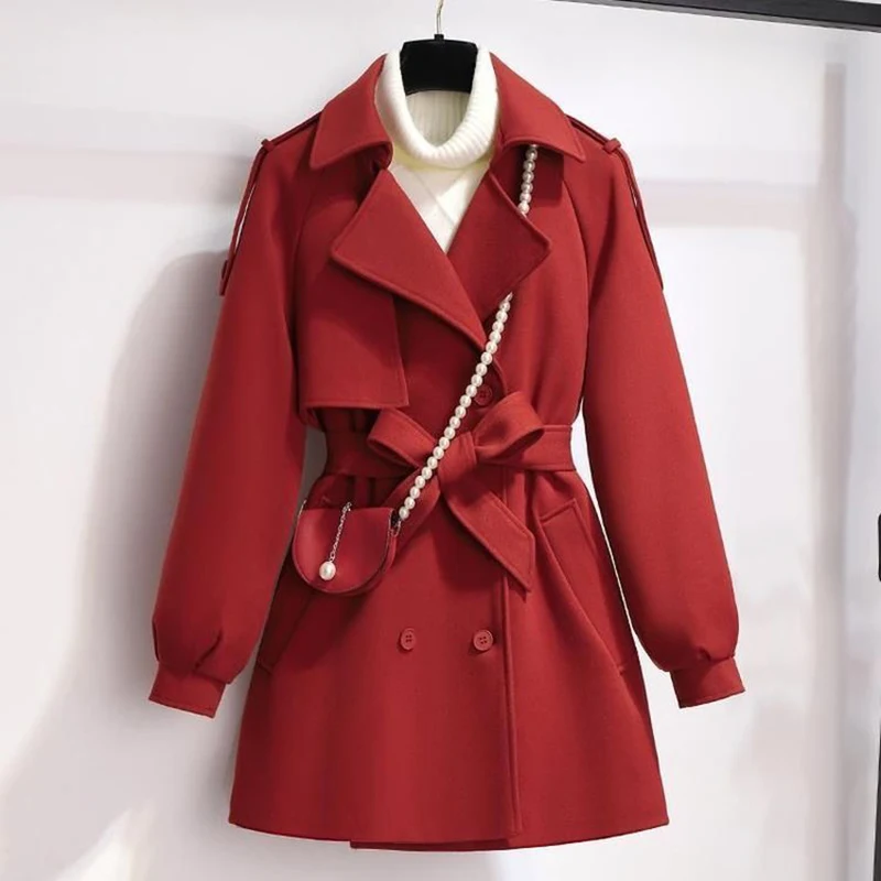 Femme Wool Jacket Women 2023 New Autumn Winter Coat Female Outerwear Short Windbreaker Long Sleeve Tops Black Overcoats