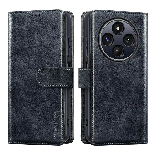 Leather Wallet Case with Card Holder and Magnetic Flip Stand - Shockproof Protection Cover