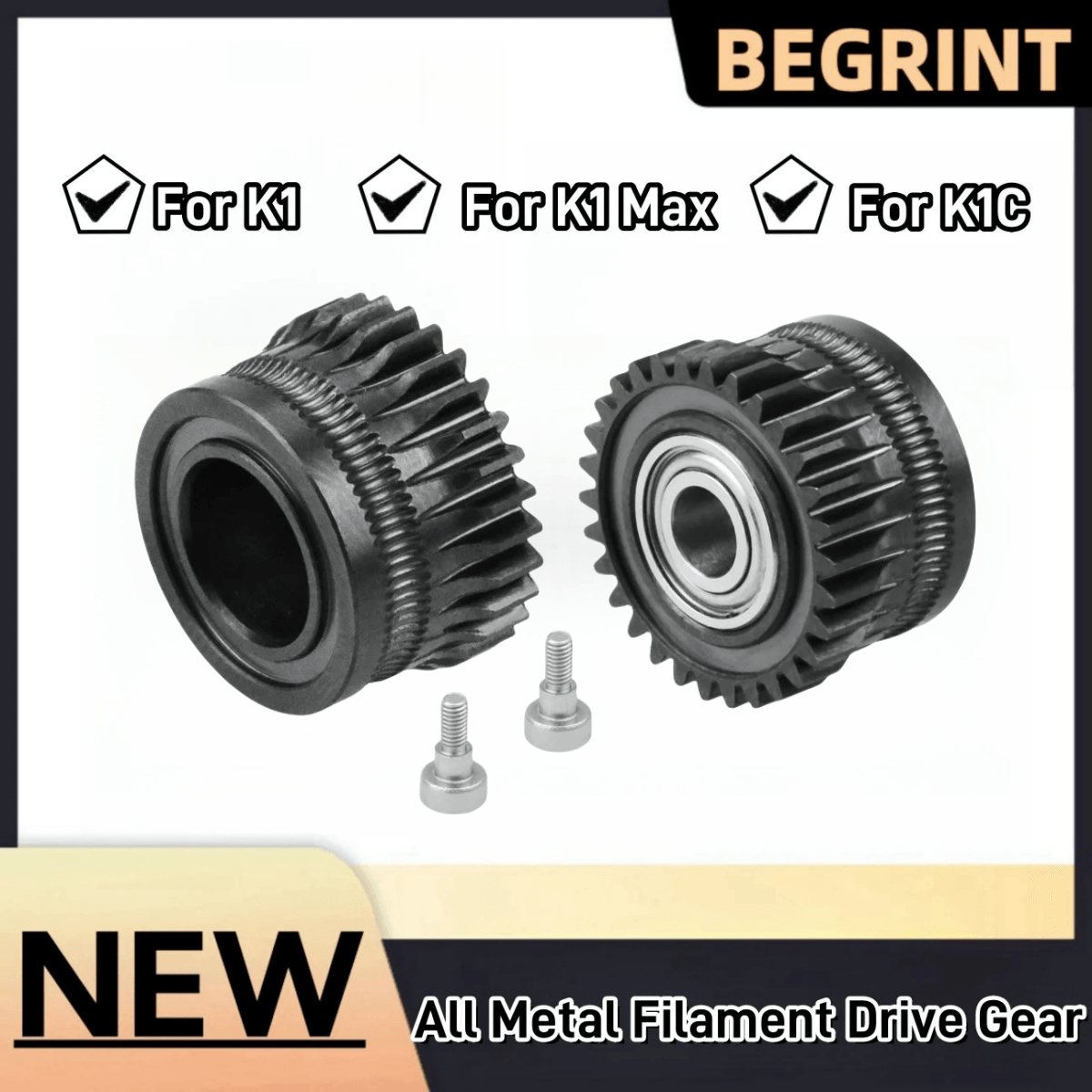 CR K1C Extruder K1 Gear All Metal Filament Drive Gear for Creality K1 Max Extruder Nickel Plated DLC Coating High Hardness Wear