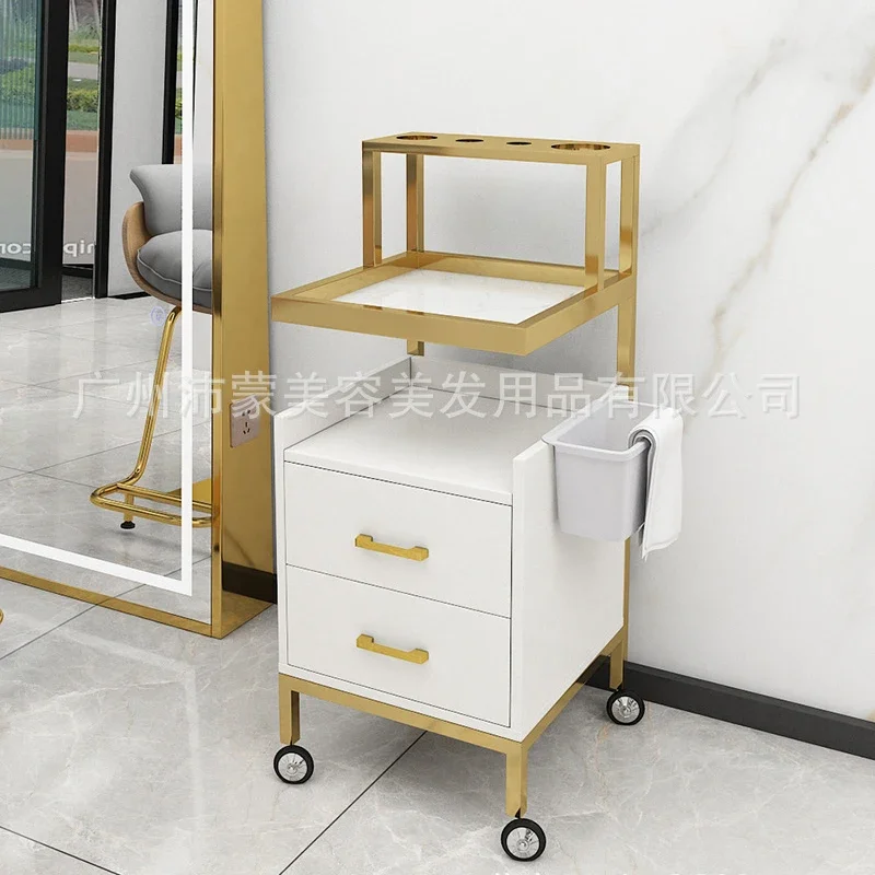 

Portable Salon Trolley Professional Utility Organizer Cart With Wheels Aesthetics Carrello Attrezzi Barbershop Furniture MQ50TC