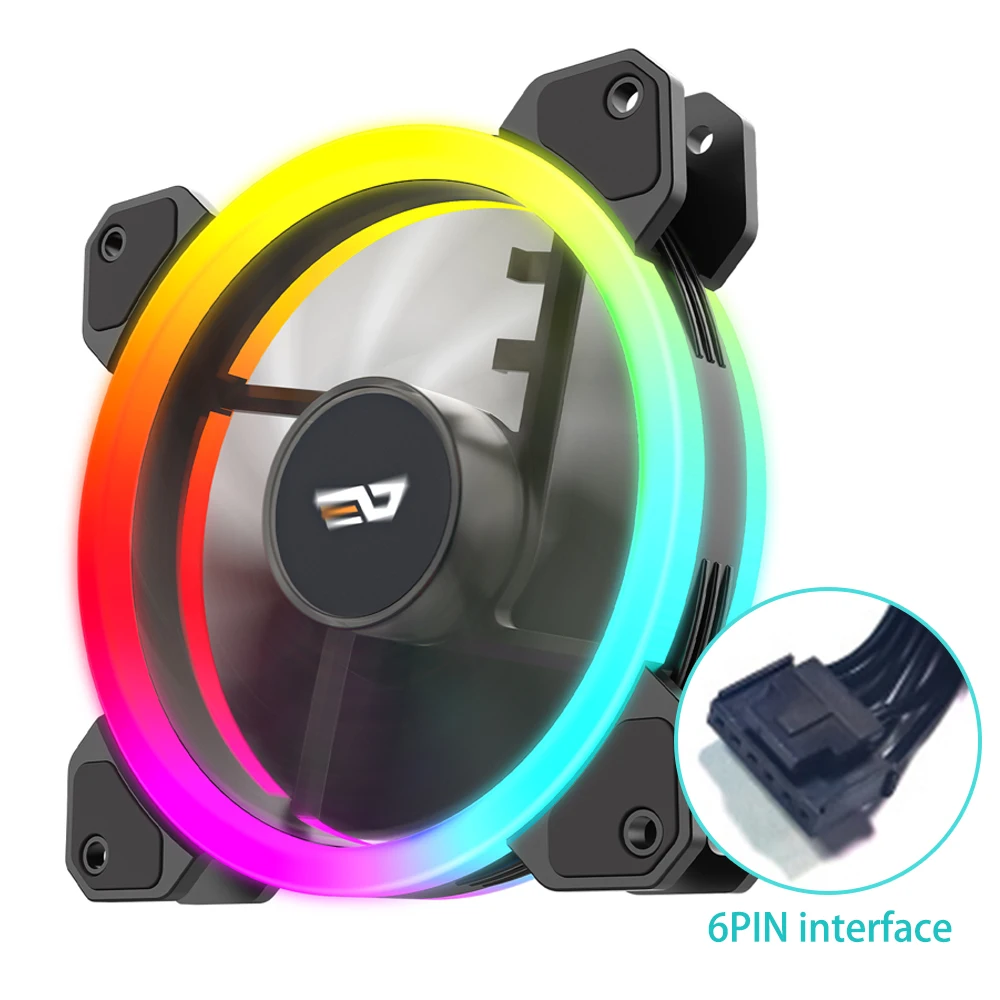 Cooling Fan Darkflash DR11PRO 120mm RGB pc gamer Adjust Speed Double halo argb Adjustable computer Case Fan