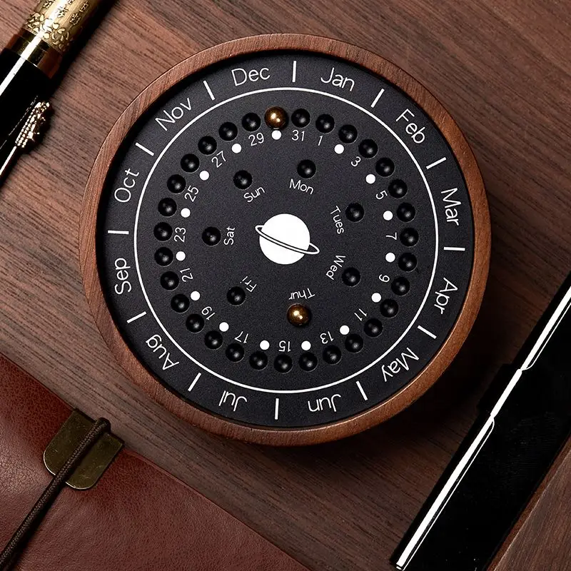 

Sundial Perpetual Calendar, Creative Planetary Calendar, Office Desk Display Birthday Gift