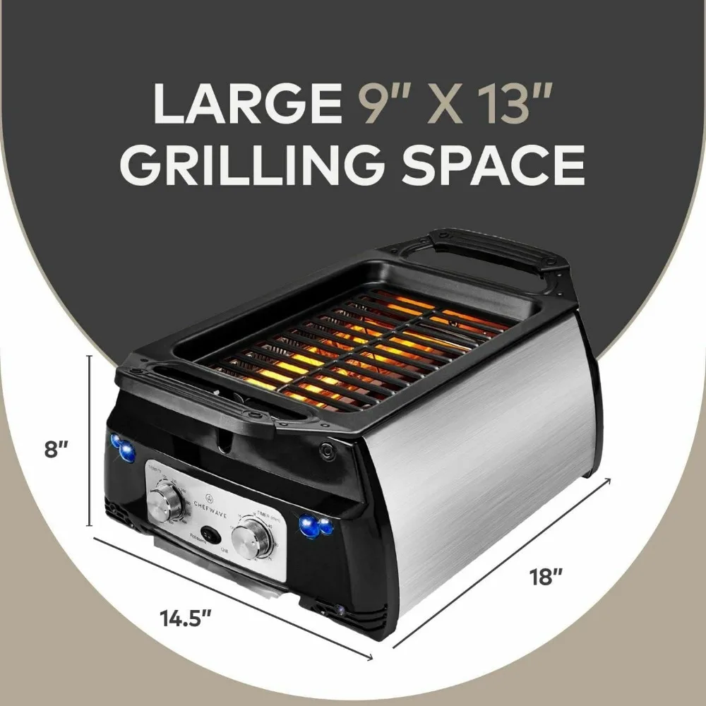 Smokeless Indoor Grill Removeable Plates Non-Stick Korean BBQ Electric Grill Indoor with Infrared Technology - Kebab Set 5