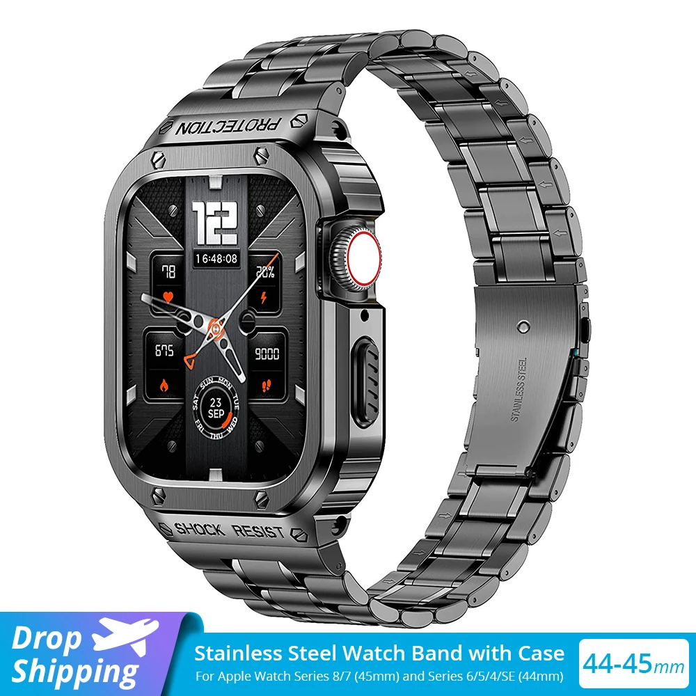 Waterproof Rugged Band W/ Case For Apple Watch Series 9 8 7 6 5 4 3 SE 2  44/45mm