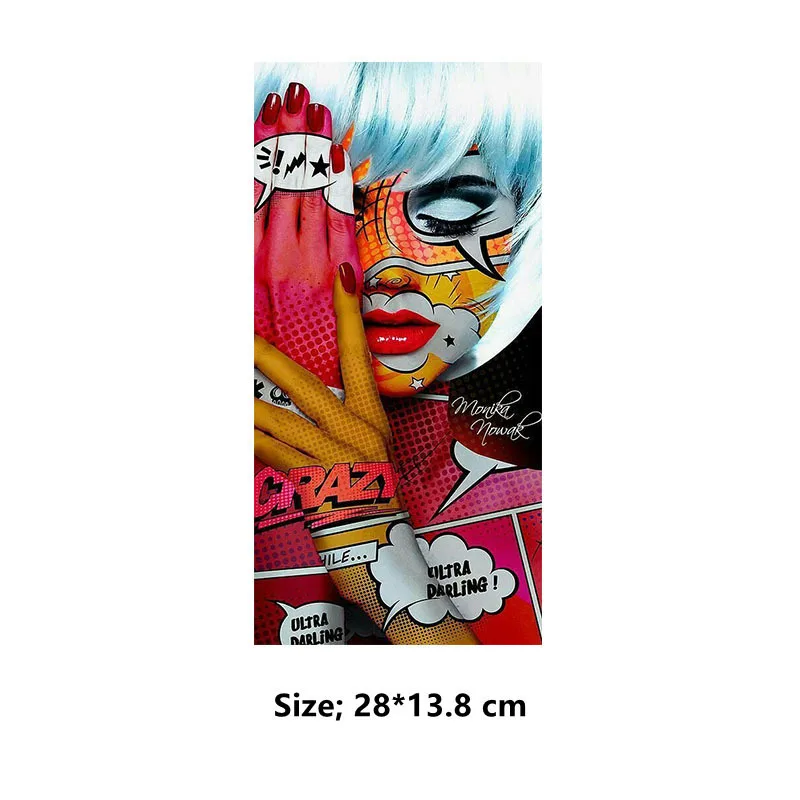 Europe Rock Fashion Graffiti Girls DIY Patch T-shirt Sticker Heat Transfer Vinyl for Clothes