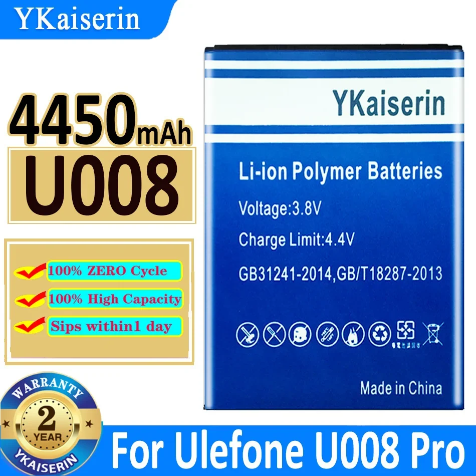 

Аккумулятор ykaisin на 4450 мА · ч для Ulefone U008 Pro U008Pro, 4G, 5,0 дюйма, MTK6737 Bateria