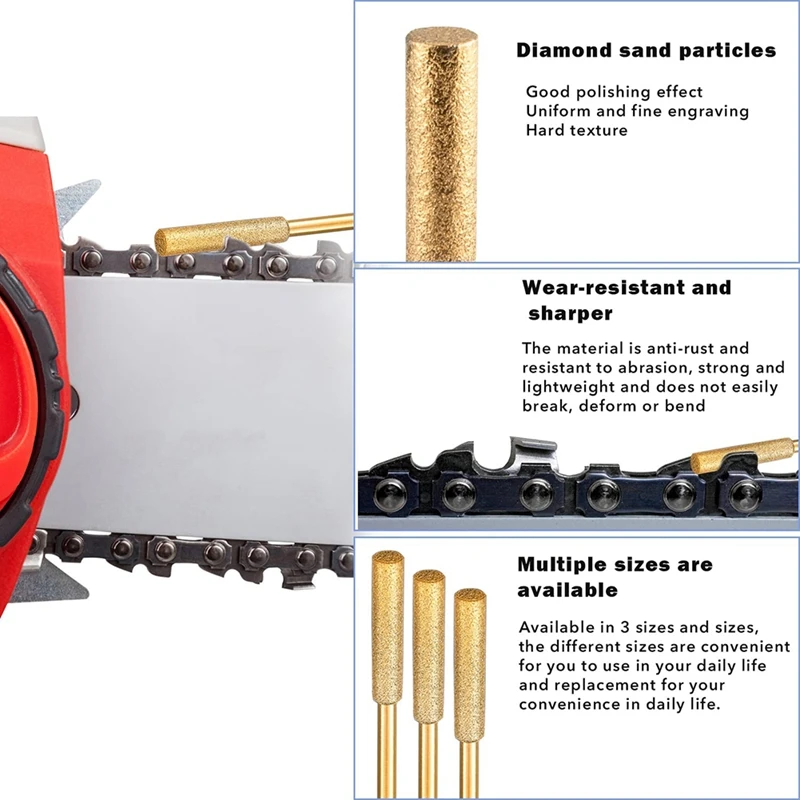 21Pcs Chainsaw Sharpener High Hardness Diamond Sharpening Wheels Chainsaw File for Chain Saw Stone Jewelry Wood