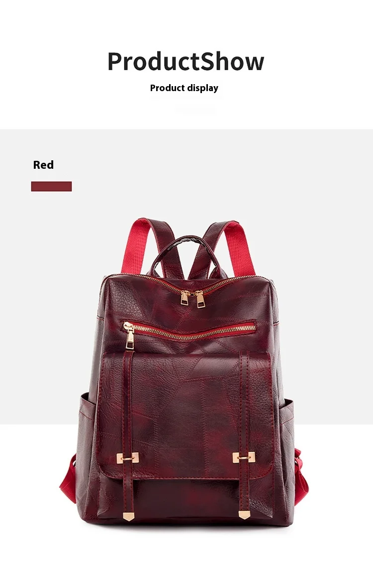 Borsa a tracolla per donna 2024 Nuova edizione coreana alla moda, zaino da donna in tinta unita, casual, in morbida pelle PU, anti-schizzi, borsa da viaggio_voghion.com