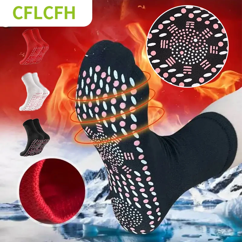 

Self Heating Socks For Men Women Tourmaline Magnetic Therapy Slimming Short Sock Foot Massage Winter Warm Thermal Health Care