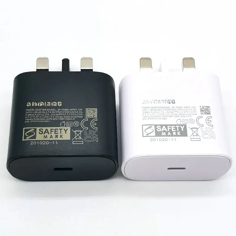 For Samsung 25W UK Plug Super Fast Charger Adapter for Galaxy Z Flip Fold 6 5 4 3 2 S24 S23 S22 S21 S20 Ultra FE A15 A25 A35 A55