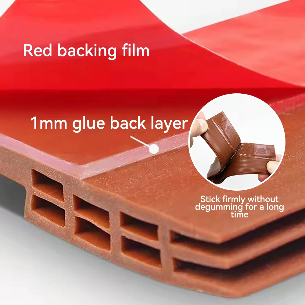 4 Color 1M Length Window Door Bottom Self Adhesive Silicone Rubber Seal Weathering Strip Door Sealing Bar Window Sealing Tape