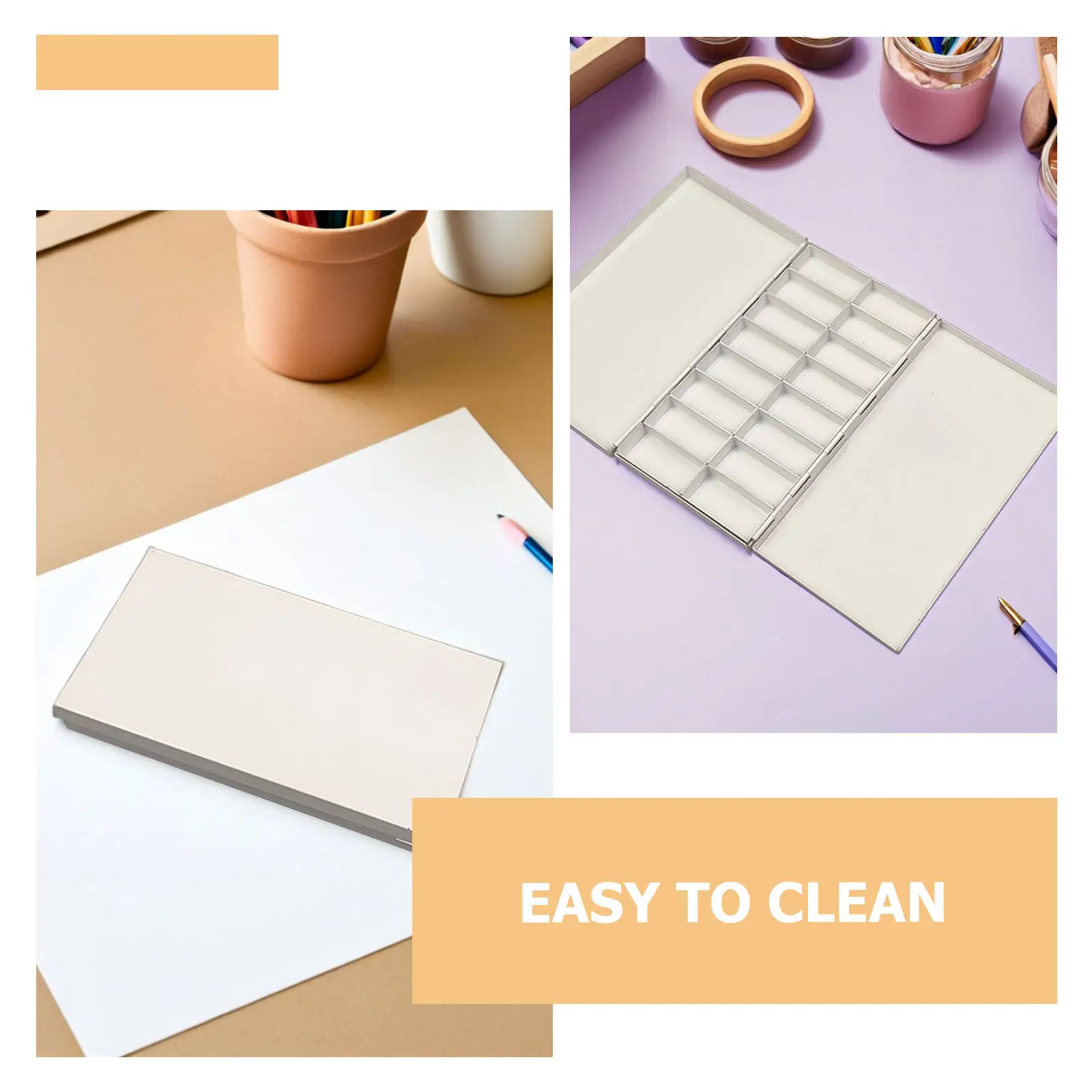 전문가용 금속 수채화 팔레트 빈 페인트 케이스 16개 풀 팬 대형 여행용 틴 트레이 휴대용 아티스트 팔레트