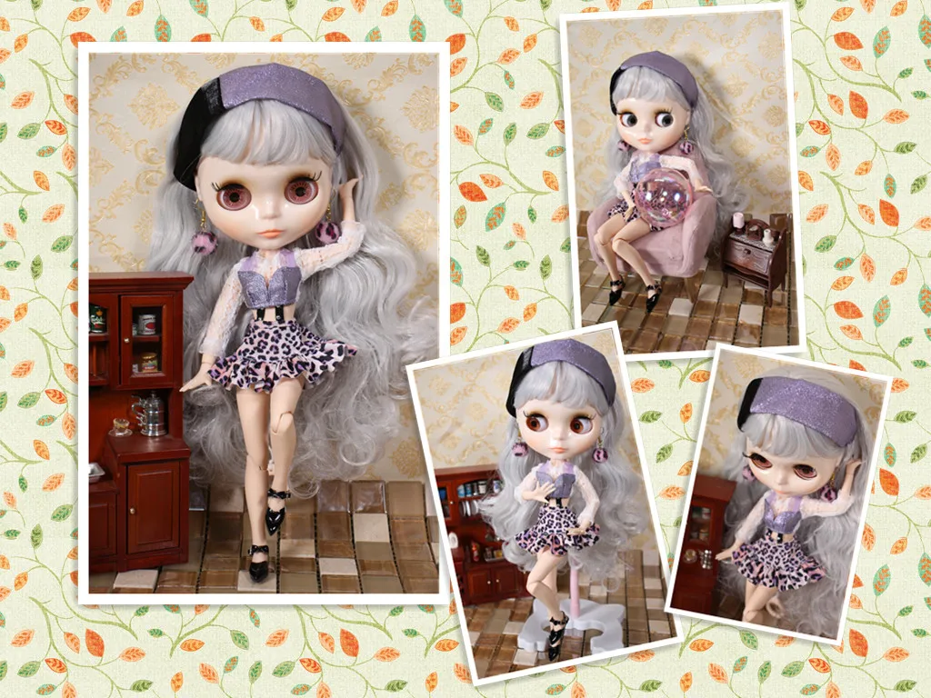 DBS blyth doll clothes classic color plaid dress high quality for 1/6 30cm normal joint body