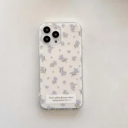 Pink and Blue Floral Bowknot Korean Art INS Phone Case Cover - iPhone 12 Pro Max (White)