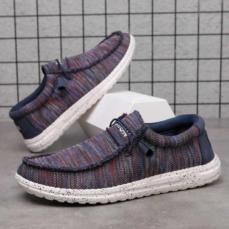 

2023 New Summer Men's Canvas Boat Shoes Outdoor Convertible Slip On Loafer Fashion Casual Flat Non Slip Deck Shoes Large Size